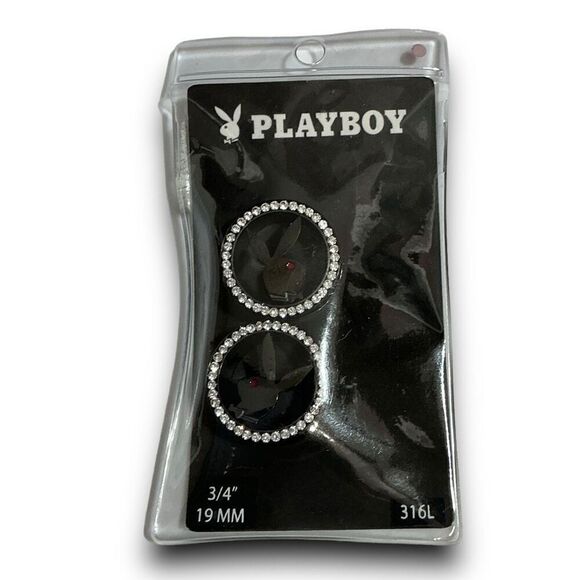 Playboy Bunny CZ 3/4” 19 MM 316L Surgical Steel Screw Fit Tunnels - Picture 4 of 8